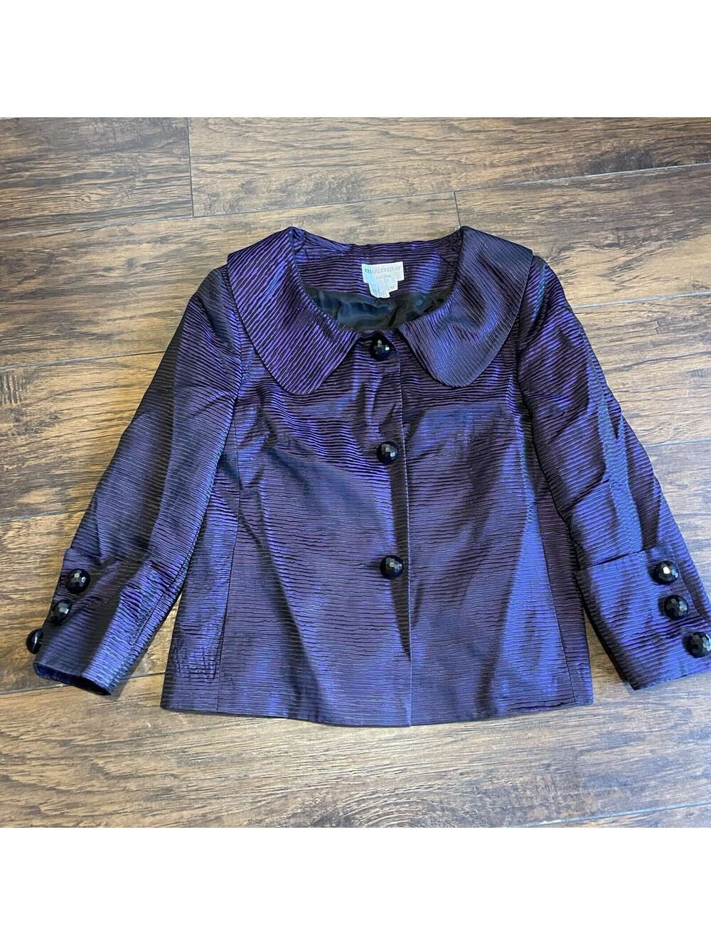 Charles Gray London Purple Button Evening Blazer Jacket Size Medium